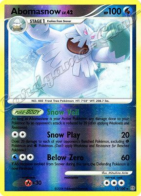 012 / 100 Abomasnow LV.42 rara foil reverse (EN) -NEAR MINT-