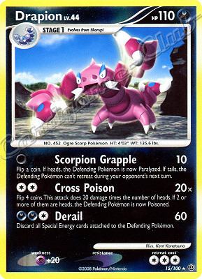 015 / 100 Drapion LV.44 rara foil reverse (EN) -NEAR MINT-