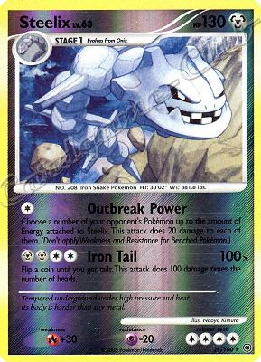 028 / 100 Steelix LV.63 rara foil reverse (EN) -NEAR MINT-