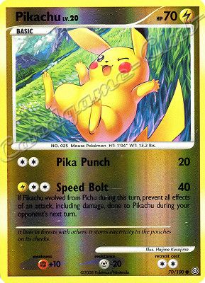 070 / 100 Pikachu LV.20 comune foil reverse (EN) -NEAR MINT-