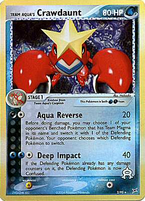 02 / 95 Team Aqua's Crawdaunt rara foil reverse (EN) -NEAR MINT-