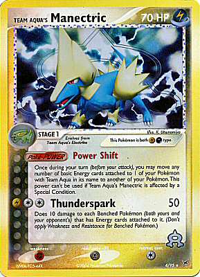 04 / 95 Team Aqua's Manectric rara foil reverse (EN) -NEAR MINT-