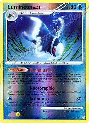 004 / 100 Lumineon LV.38 rara foil reverse (IT) -NEAR MINT-