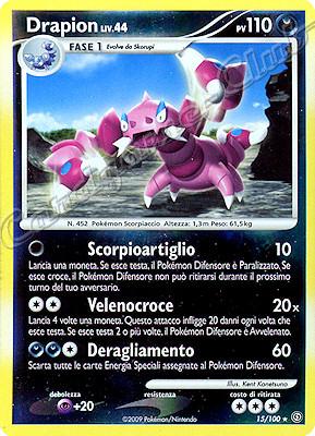 015 / 100 Drapion LV.44 rara foil reverse (IT) -NEAR MINT-