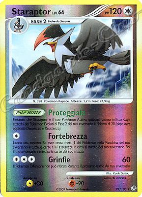 027 / 100 Staraptor LV.64 rara foil reverse (IT) -NEAR MINT-