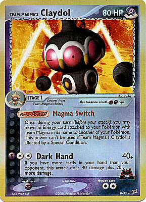08 / 95 Team Magma's Claydol rara foil reverse (EN) -NEAR MINT-