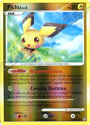 045 / 100 Pichu LV.8 non comune foil reverse (IT) -NEAR MINT-