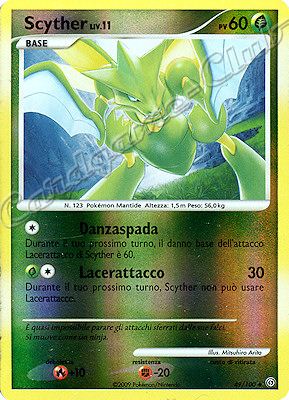 049 / 100 Scyther LV.11 non comune foil reverse (IT) -NEAR MINT-