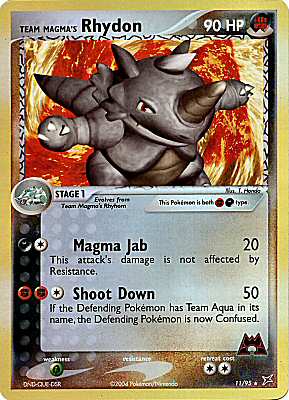 11 / 95 Team Magma's Rhydon rara foil reverse (EN) -PLAYED-