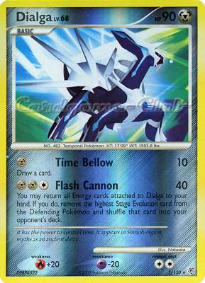 001 / 130 Dialga Lv.68 rara foil reverse (EN) -NEAR MINT-