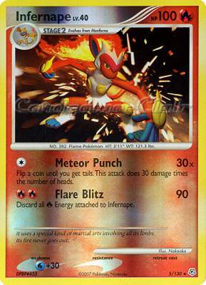 005 / 130 Infernape Lv.40 rara foil reverse (EN) -NEAR MINT-