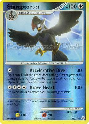 016 / 130 Staraptor Lv.54 rara foil reverse (EN) -NEAR MINT-