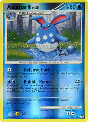 018 / 130 Azumarill Lv.35 rara foil reverse (EN) -NEAR MINT-