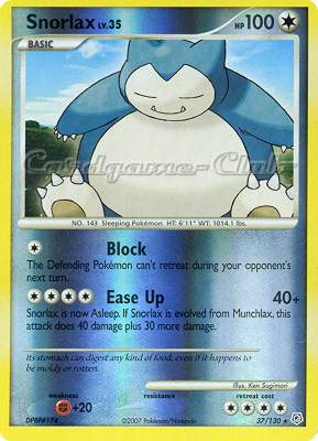 037 / 130 Snorlax Lv.35 rara foil reverse (EN) -NEAR MINT-
