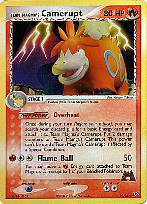 19 / 95 Team Magma's Camerupt rara foil reverse (EN)  -PLAYED-