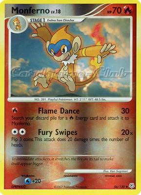 056 / 130 Monferno Lv.18 non comune foil reverse (EN) -NEAR MINT-