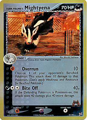 21 / 95 Team Magma's Mightyena rara foil reverse (EN) -NEAR MINT-