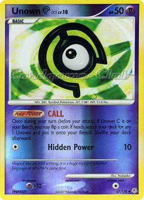 067 / 130 Unown C Lv.18 non comune foil reverse (EN) -NEAR MINT-