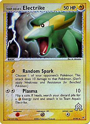 27 / 95 Team Aqua's Electrike non comune foil reverse (EN)  -PLAYED-