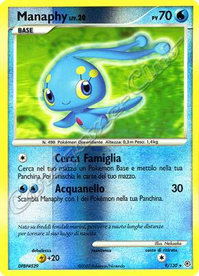 009 / 130 Manaphy LIV.20 rara foil reverse (IT) -NEAR MINT-