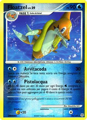 026 / 130 Floatzel LIV.29 rara foil reverse (IT) -NEAR MINT-