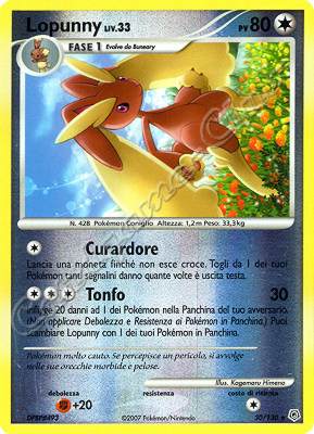 030 / 130 Lopunny LIV.33 rara foil reverse (IT) -NEAR MINT-