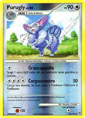 036 / 130 Purugly LIV.44 rara foil reverse (IT) -NEAR MINT-