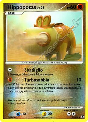 051 / 130 Hippopotas LIV.23 non comune foil reverse (IT) -NEAR MINT-