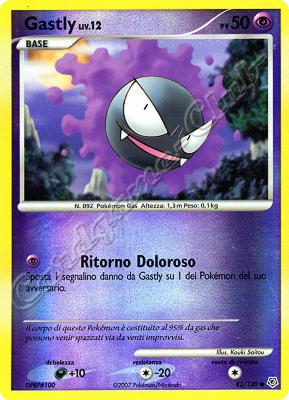 082 / 130 Gastly LIV.12 comune foil reverse (IT) -NEAR MINT-