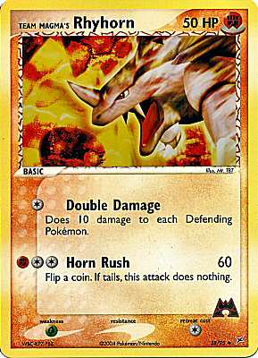 38 / 95 Team Magma's Rhyhorn non comune foil reverse (EN) -NEAR MINT-