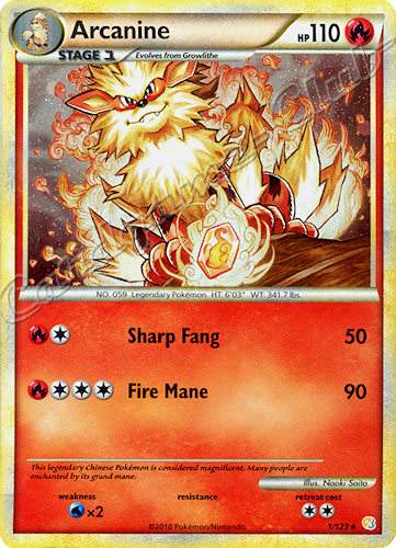 001 / 123 Arcanine rara foil (EN) -NEAR MINT-
