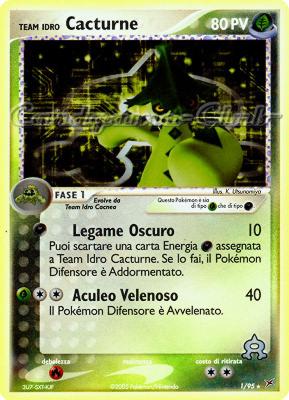 01 / 95 Team Idro Cacturne rara foil reverse (IT) -NEAR MINT-