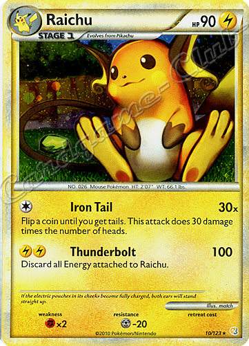 010 / 123 Raichu rara foil (EN) -NEAR MINT-