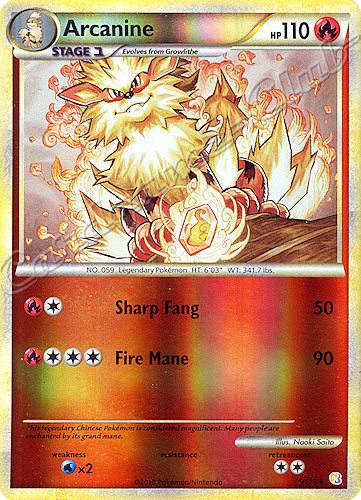 001 / 123 Arcanine rara foil reverse (EN) -NEAR MINT-