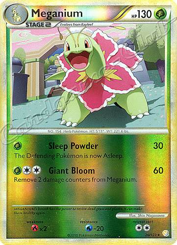 026 / 123 Meganium rara foil reverse (EN) -NEAR MINT-