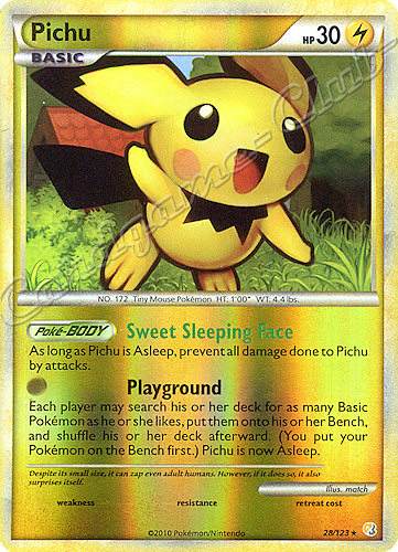 028 / 123 Pichu rara foil reverse (EN) -NEAR MINT-