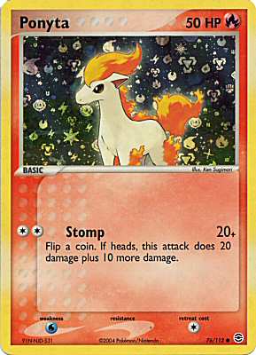 076 / 112 Ponyta comune foil speciale (EN)  -PLAYED-