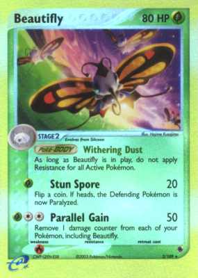 002 / 109 Beautifly rara foil reverse (EN) -NEAR MINT-