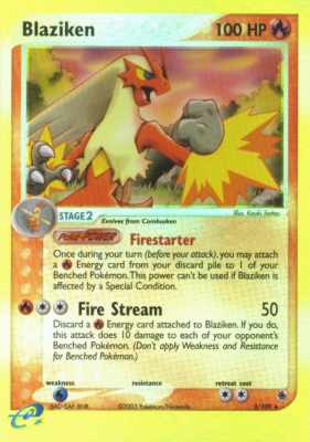 003 / 109 Blaziken rara foil reverse (EN) -NEAR MINT-
