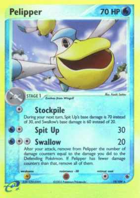 019 / 109 Pelipper rara foil reverse (EN) -NEAR MINT-