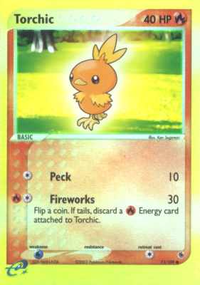 073 / 109 Torchic G-08 comune foil reverse (EN) -NEAR MINT-