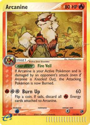 015 / 100 Arcanine rara foil reverse (EN) -NEAR MINT-