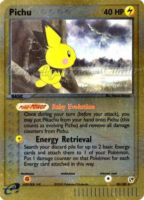 020 / 100 Pichu rara foil reverse (EN) -NEAR MINT-