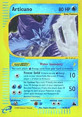004 / 144 Articuno rara foil reverse (EN) -NEAR MINT-