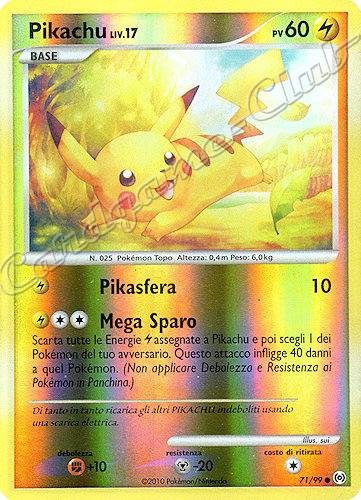 71 / 99 Pikachu LIV.17 comune foil reverse (IT) -NEAR MINT-