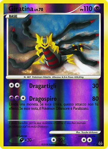 028 / 127 Giratina LIV.70 rara foil reverse (IT) -NEAR MINT-
