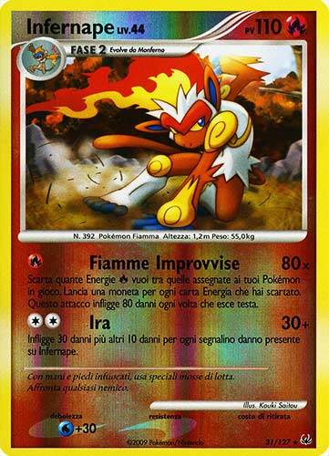 031 / 127 Infernape LIV.44 rara foil reverse (IT) -NEAR MINT-