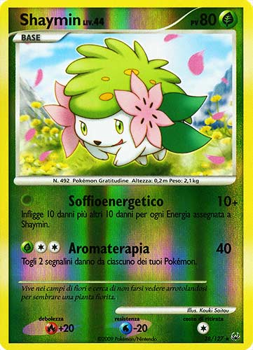 038 / 127 Shaymin LIV.44 rara foil reverse (IT) -NEAR MINT-