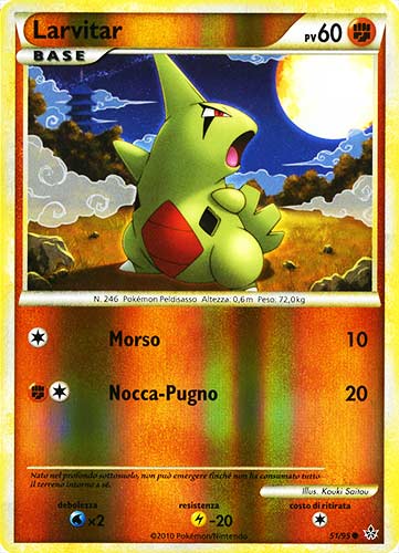 51 / 95 Larvitar comune foil reverse (IT)  -PLAYED-