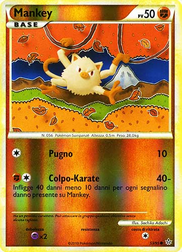53 / 95 Mankey comune foil reverse (IT) -NEAR MINT-